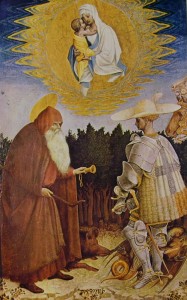 Apparizione della Madonna ai santi Antonio Abate e Giorgio, cm. 47 x 29, National Gallery di Londra.